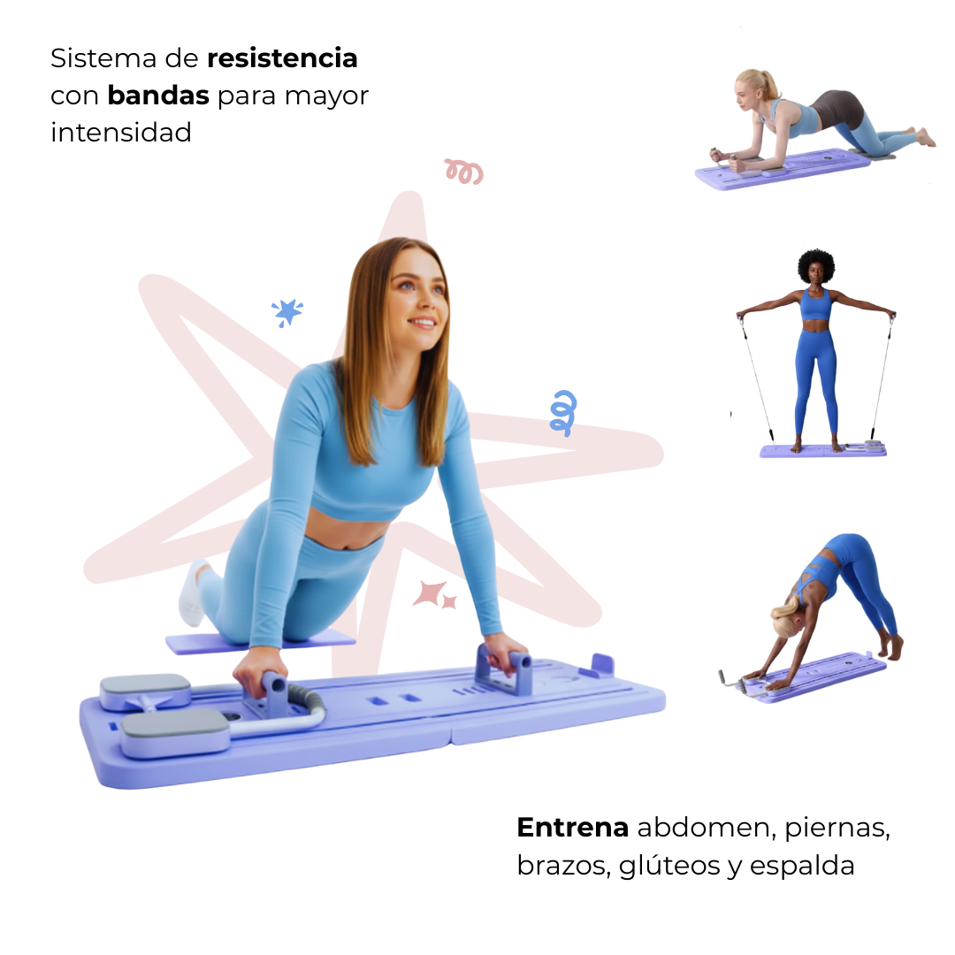 Tabla Pilates y Push up Con Elasticos