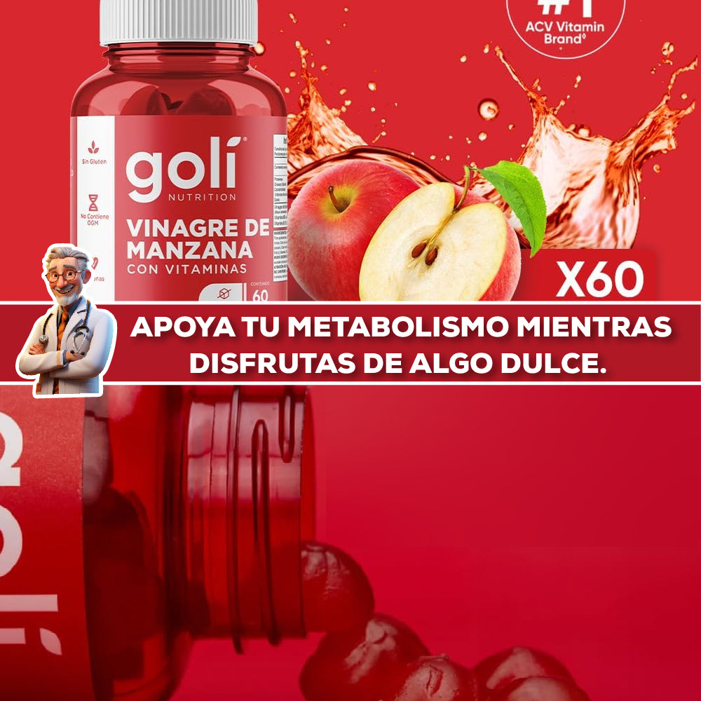 Goli Nutrition, Gomitas de vinagre de sidra de manzana, 60 gomitas